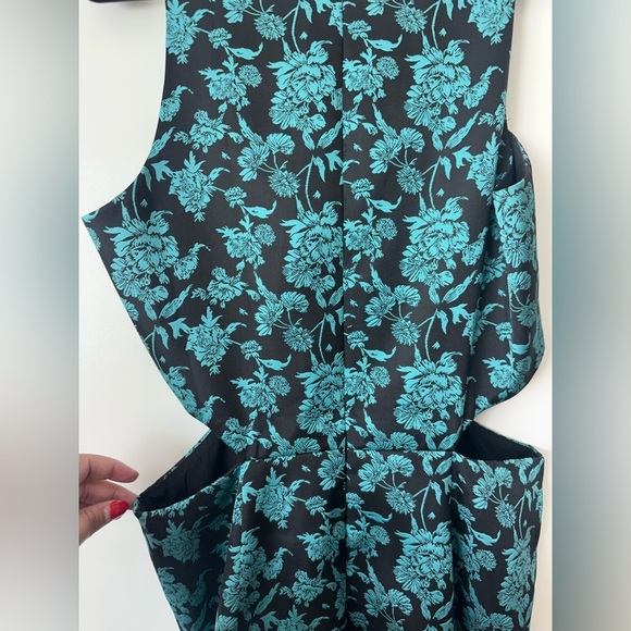 Anthropologie Hutch Floral Jacquard Cut-Out Mini Dress Size 14 - Picture 9 of 12